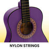 Karrera 34-Inch Purple Acoustic Guitar for Kids - Real Wooden Instrument