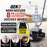 Mini Mover 12v 550w Gen3 Electric Motorised Jockey Wheel - Front View