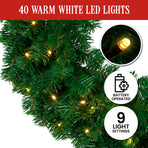 Christabelle 61cm Chadwick Christmas Wreath with LED Lights Front Door Decoration Ornament