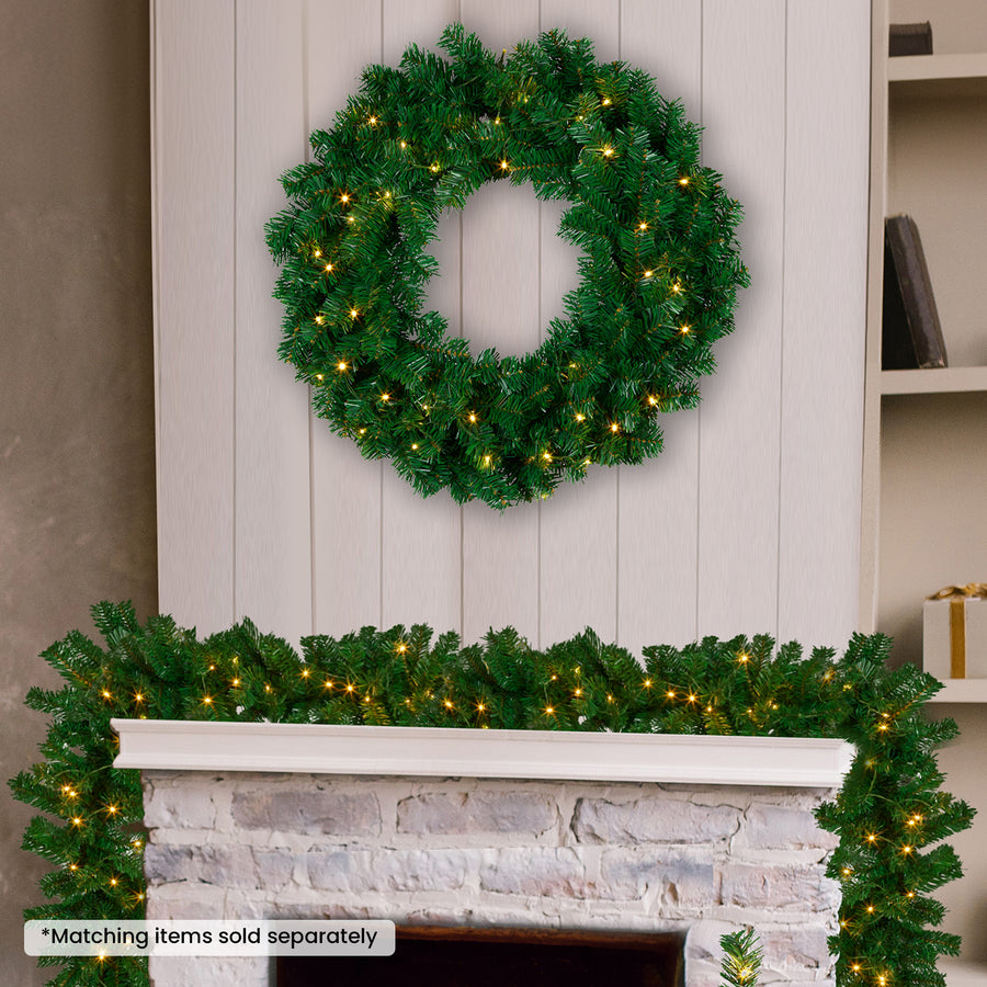 Christabelle 61cm Chadwick Christmas Wreath with LED Lights Front Door Decoration Ornament
