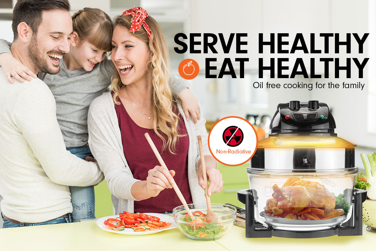 Pronti 17L Turbo Convection Oven with Broiler & Extender Ring - A18 Black
