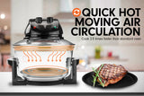 Pronti 17L Turbo Convection Oven with Broiler & Extender Ring - A18 Black - Close-Up Angle