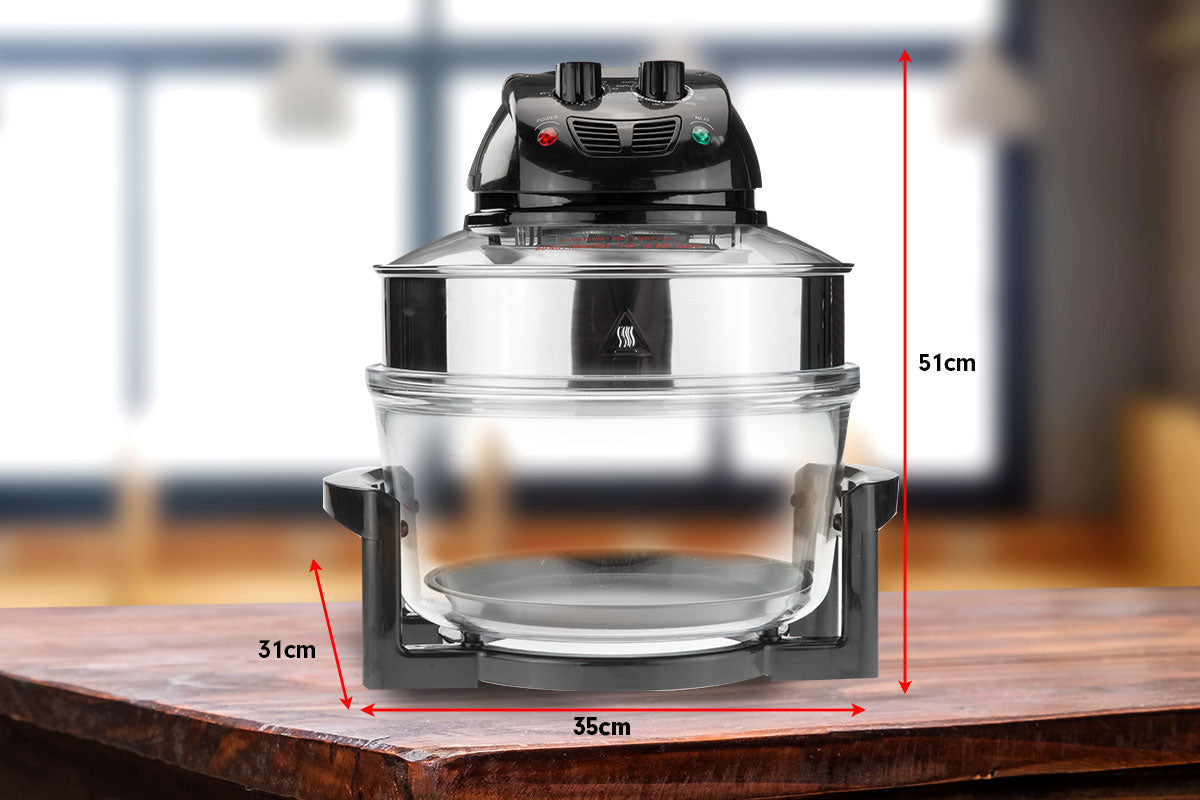 Pronti 17L Turbo Convection Oven with Broiler & Extender Ring - A18 Black