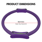 Powertrain Pilates Ring Band Yoga Home Workout Exercise Band - Purple - 45-Degree Angle