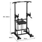 Powertrain Power Tower Pull Up Chin Up Dip Station Adjustable Multi-Function Home Gym Strength Training Equipment