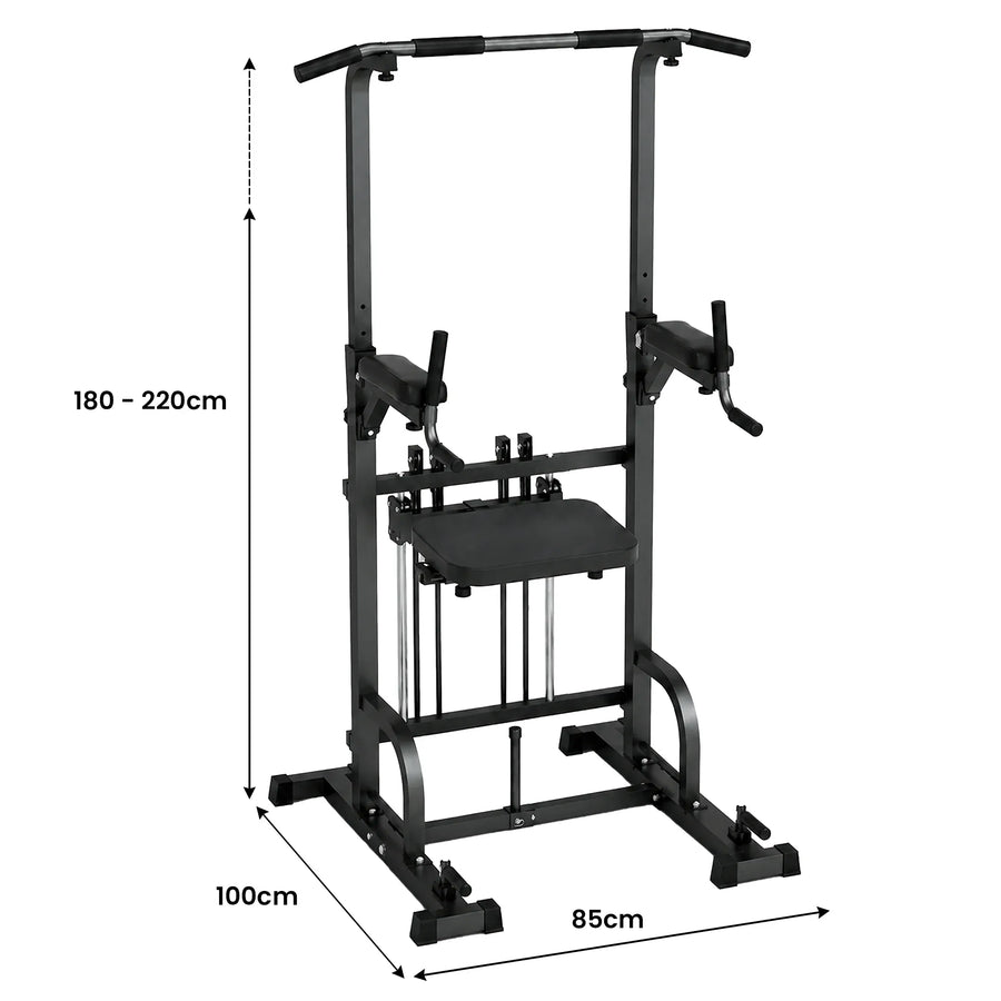 Powertrain Power Tower Pull Up Chin Up Dip Station Adjustable Multi-Function Home Gym Strength Training Equipment