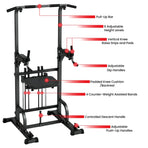 Powertrain Power Tower Pull Up Chin Up Dip Station Adjustable Multi-Function Home Gym Strength Training Equipment