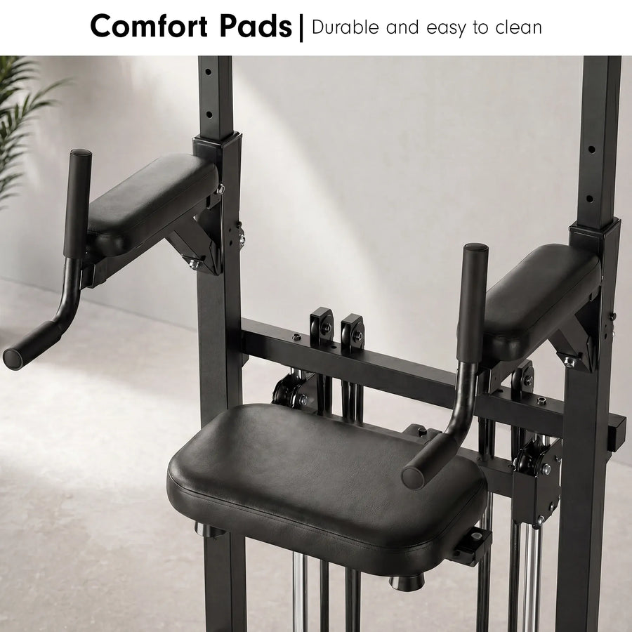 Powertrain Power Tower Pull Up Chin Up Dip Station Adjustable Multi-Function Home Gym Strength Training Equipment
