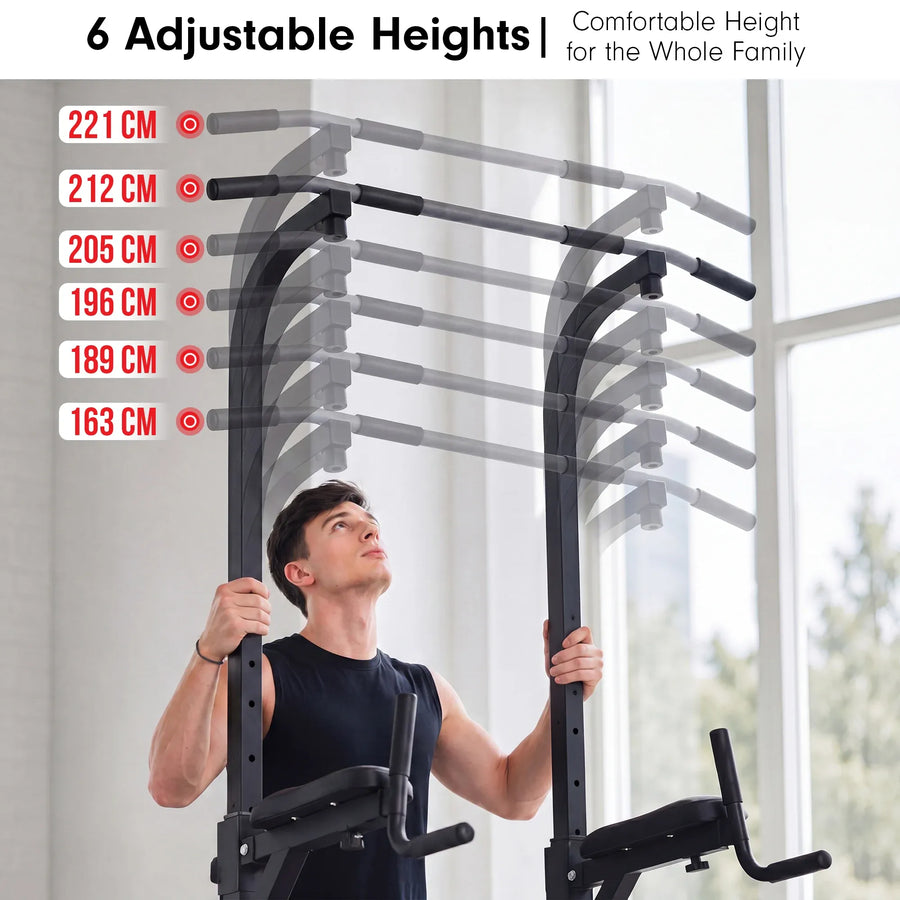 Powertrain Power Tower Pull Up Chin Up Dip Station Adjustable Multi-Function Home Gym Strength Training Equipment