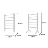 Pronti Heated Towel Rack Electric Bathroom Towel Rails Warmer 100w - Silver - Side View