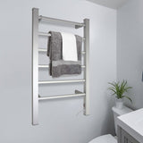 Pronti Heated Towel Rack Electric Bathroom Towel Rails Warmer 100w - Silver - 45-Degree Angle