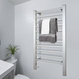 Pronti Heated Towel Rack Electric Bathroom Towel Rails Warmer Ev-160- Silver - 45-Degree Angle