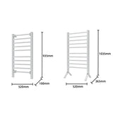Pronti Heated Towel Rack With Timer Wall-mounted Freestanding Electric 160 Watts - Side View