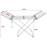Pronti Heated Towel Clothes Rack Dryer Warmer Rack Airer Heat Line Hanger Laundry - Side View