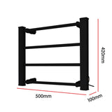Pronti Heated Towel Rack Electric Bathroom Towel Rails Warmer Ev-60 -black - Rear View