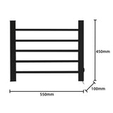 Pronti Heated Towel Rack Electric Bathroom Towel Rails Warmer Ev-90 -black - Top-Down View