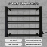 Pronti Heated Towel Rack Electric Bathroom Towel Rails Warmer Ev-90 -black - 45-Degree Angle
