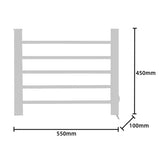 Pronti Heated Towel Rack Electric Bathroom Towel Rails Warmer Ev-90- Silver - Front View