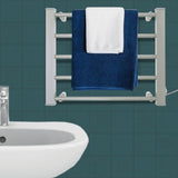 Pronti Heated Towel Rack Electric Bathroom Towel Rails Warmer Ev-90- Silver - Top-Down View
