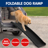 Furtastic Foldable Car Dog Ramp Vehicle Ladder Step Stairs - Black - Front View