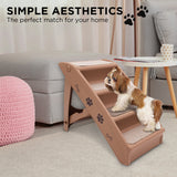 Furtastic 50cm Foldable Step Ladder Stairs - Brown - 45-Degree Angle