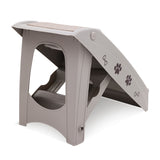 Furtastic Foldable Pet Stairs in Grey - 50cm Dog Ladder Cat Ramp with Non-Slip Mat for Indoor and Outdoor Use - Front View