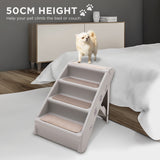 Furtastic Foldable Pet Stairs in Grey - 50cm Dog Ladder Cat Ramp with Non-Slip Mat for Indoor and Outdoor Use - Extra Image