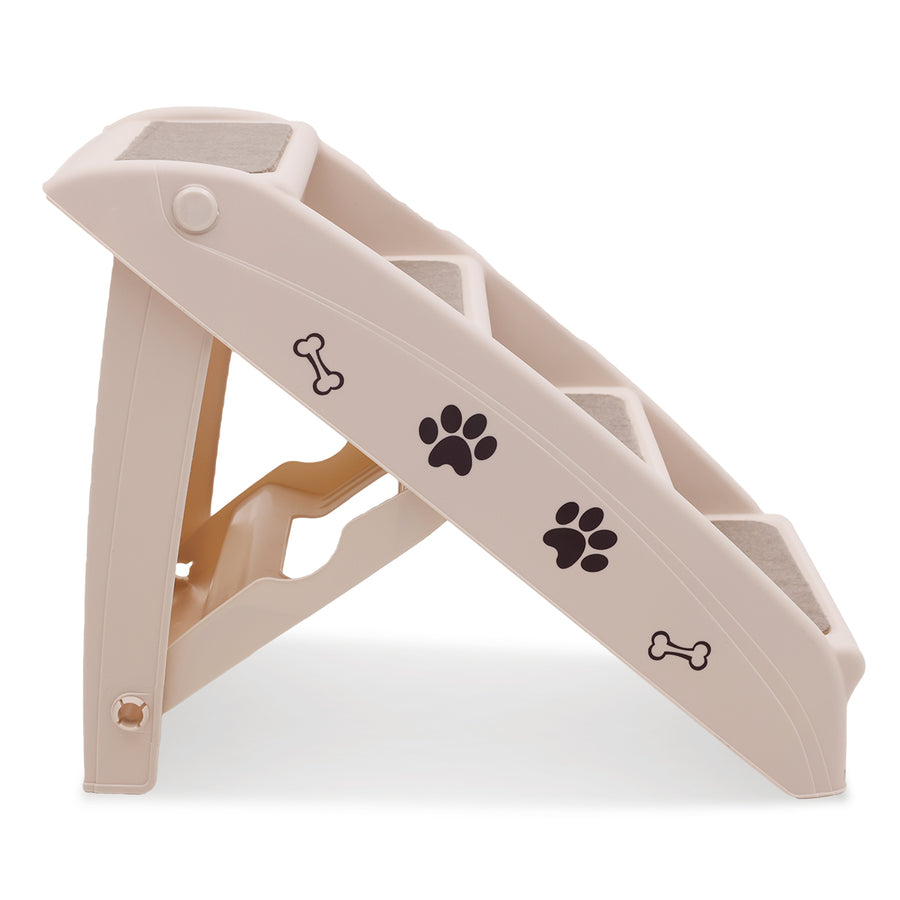 Furtastic Foldable Pet Stairs In White - 50cm Dog Ladder Cat Ramp