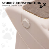 Furtastic Foldable Pet Stairs In White - 50cm Dog Ladder Cat Ramp - Low Angle