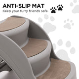 Furtastic Foldable Pet Stairs In Grey - 38cm Dog Ladder Cat Ramp - Top-Down View