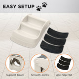 Furtastic 38cm Foldable Pet Stairs Ramp - White - Rear View