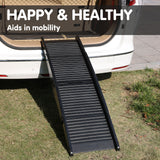 Furtastic 152cm Portable Dog Pet Ramp - Black - Rear View