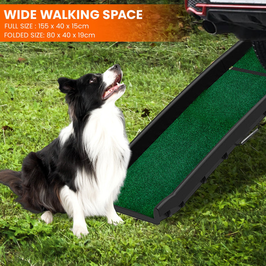 Furtastic Foldable Dog Ramp with Poly-Grass Grip Surface Non-Slip UV Protection, image 4