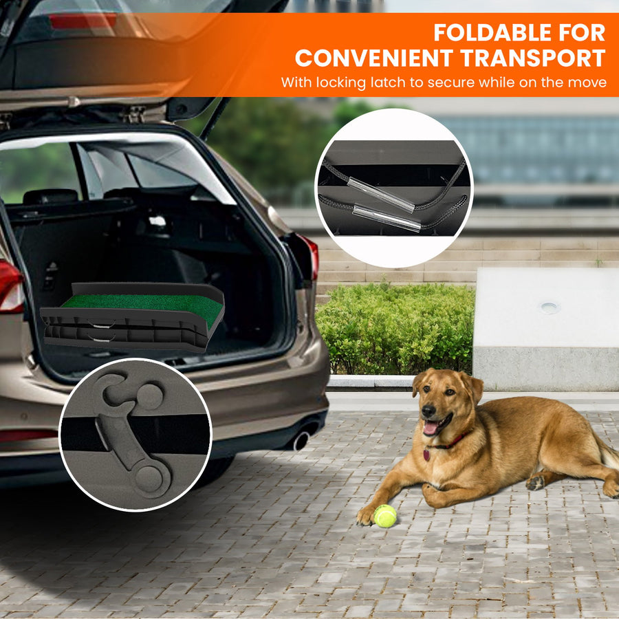 Furtastic Foldable Dog Ramp with Poly-Grass Grip Surface Non-Slip UV Protection, image 6