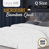Laura Hill 800GSM Microfibre Bamboo Quilt Comforter Doona - Queen - Extra Image
