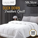 Laura Hill 500GSM Duck Down Feather Quilt Comforter Doona - Super King - Top-Down View