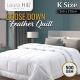 Laura Hill 500GSM Goose Down Feather Quilt Duvet Doona - King - Extra Image