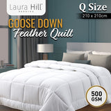Laura Hill 500GSM Goose Down Feather Comforter Doona - Queen - Side View
