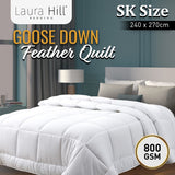 Laura Hill 800GSM Goose Down Feather Comforter Doona - Super King - Extra Image