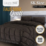 Laura Hill 500GSM Faux Mink Quilt Comforter - Super King - Extra Image