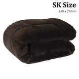 Laura Hill Faux Mink Comforter Quilt Doona Duvet 600GSM - Super King - Side View