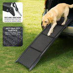 Furtastic 180cm Folding Aluminium Dog Ramp Non-Slip Marine Carpet Portable Pet Steps Ladder for Car SUV Boot 120kg