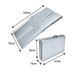 Kartrite 4ft Portable Aluminium Folding Wheelchair Ramp 275kg Heavy Duty Non-Slip Suitcase Ramp for Steps Kerbs