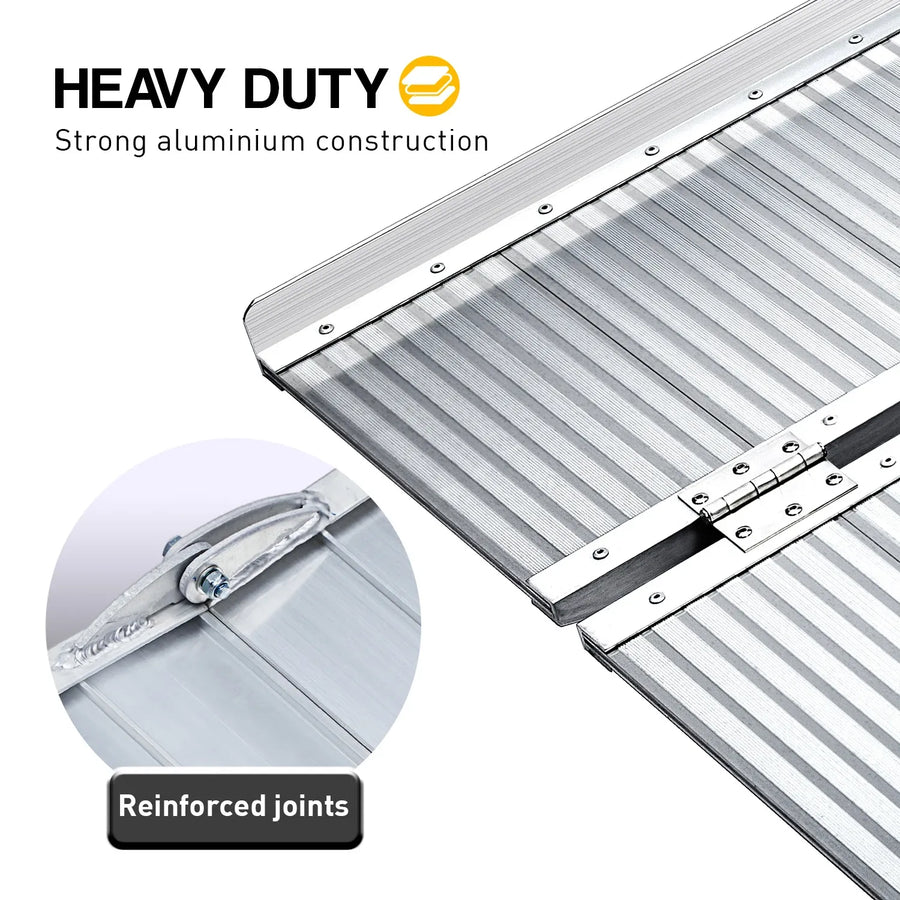 Kartrite 4ft Portable Aluminium Folding Wheelchair Ramp 275kg Heavy Duty Non-Slip Suitcase Ramp for Steps Kerbs