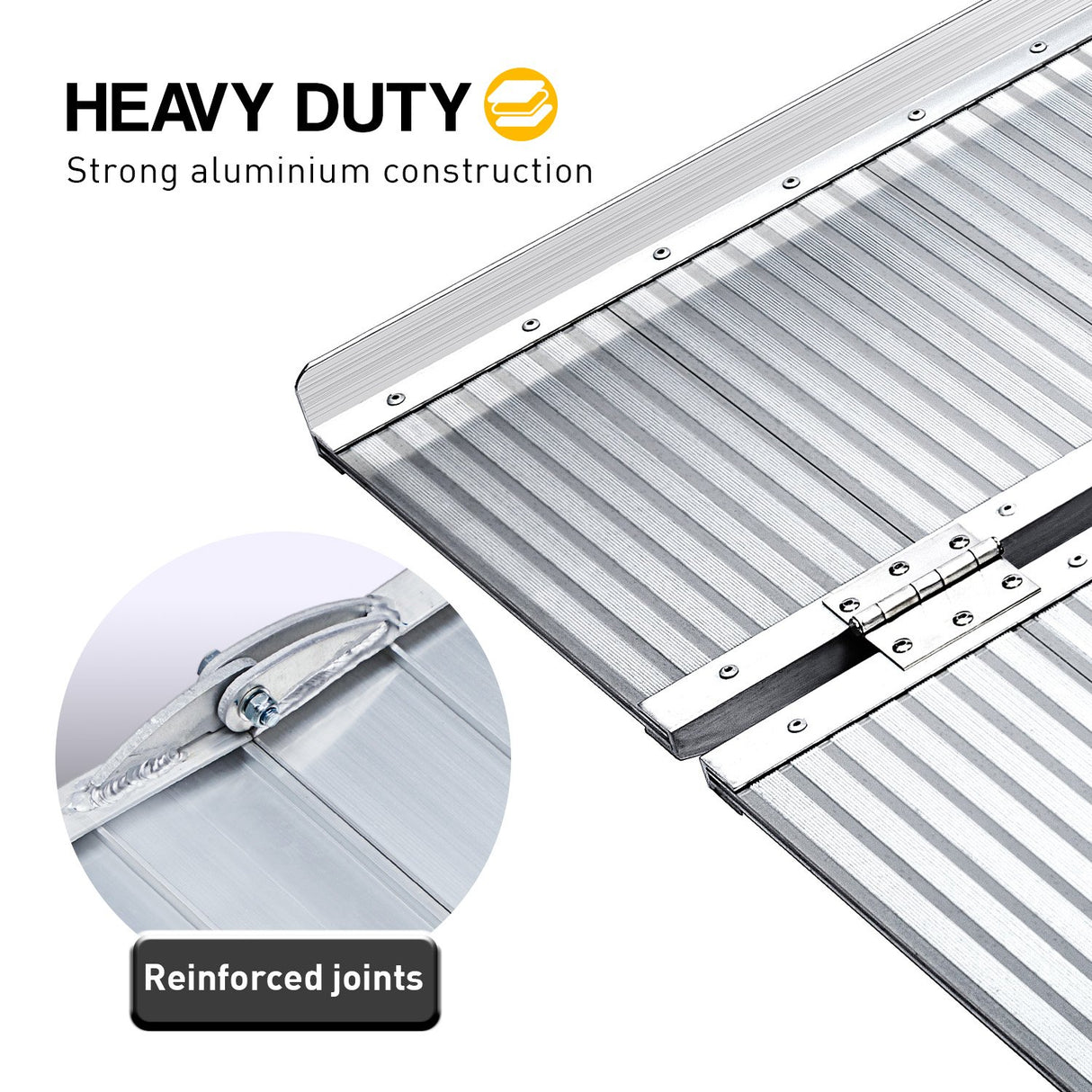 Kartrite 4ft Aluminium Foldable Wheelchair Ramp Non-Slip R02 Silver