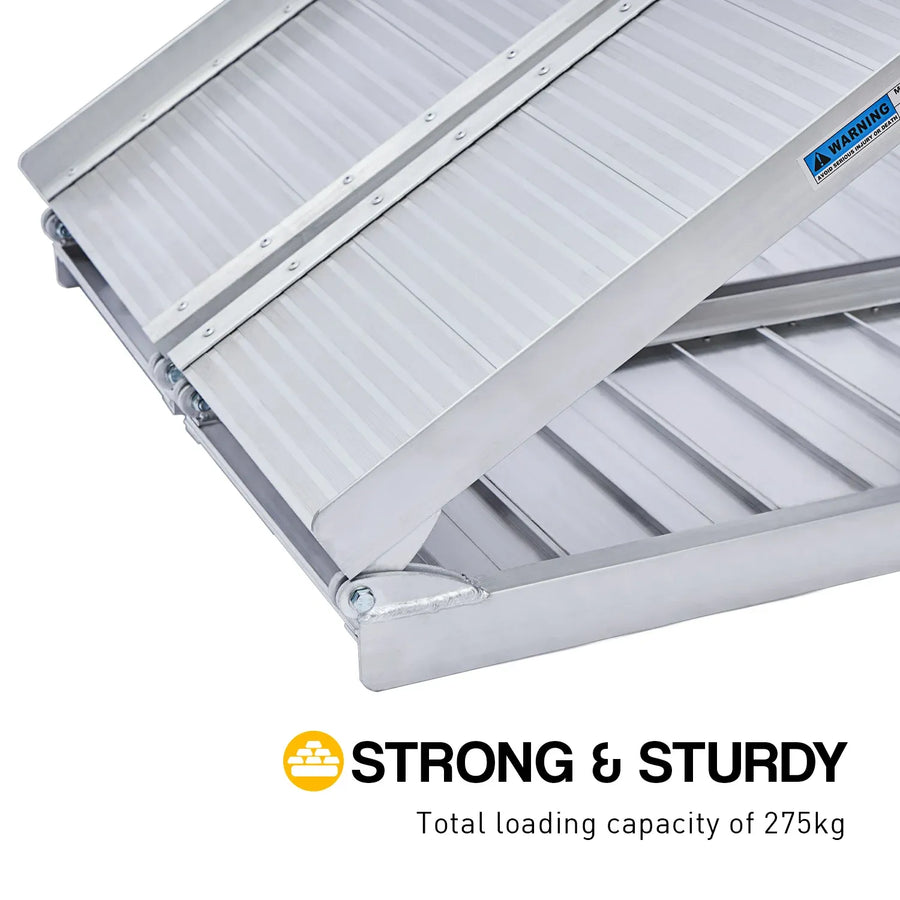 Kartrite 5ft Portable Aluminium Wheelchair Ramp 275kg Heavy Duty Non-Slip Foldable Suitcase Ramp for Mobility Scooters