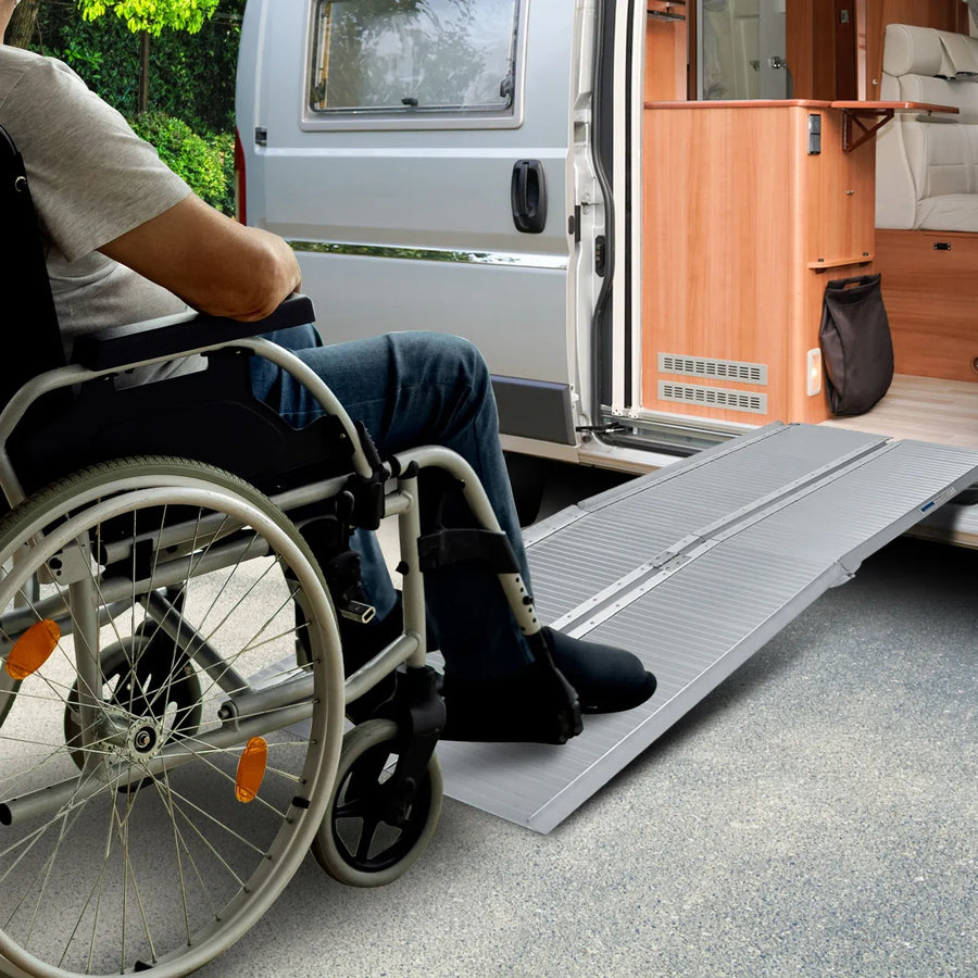 Kartrite 5ft Portable Aluminium Wheelchair Ramp 275kg Heavy Duty Non-Slip Foldable Suitcase Ramp for Mobility Scooters