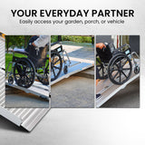 Rigg Aluminium Portable Non-slip Wheelchair Ramp 6ft - Silver - Extra Image