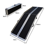 Kartrite Aluminium Wheelchair Ramp with Leg Support - 8ft - Side View
