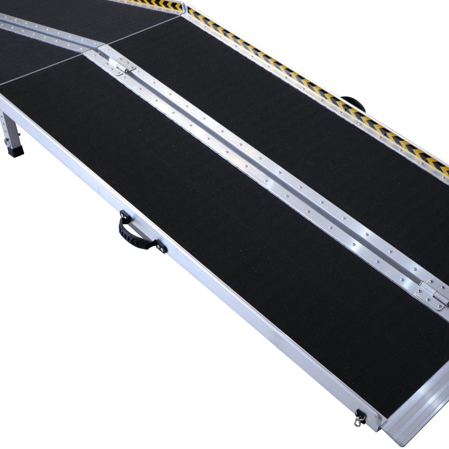 Kartrite 8FT Folding Aluminium Wheelchair Ramp Portable Suitcase Non-Slip Mobility Access for Steps Scooters 275kg